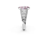 White gold Fancy Pink Marquise Cut Cut Milgrain Pave Diamond Engagement Ring with Four-Prong Setting_5