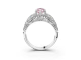 White gold Fancy Pink Marquise Cut Cut Milgrain Pave Diamond Engagement Ring with Four-Prong Setting_6