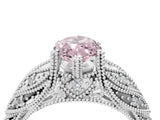 White gold Fancy Pink Marquise Cut Cut Milgrain Pave Diamond Engagement Ring with Four-Prong Setting_7