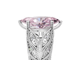 White gold Fancy Pink Marquise Cut Cut Milgrain Pave Diamond Engagement Ring with Four-Prong Setting_8