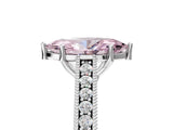 White gold Fancy Pink Marquise Cut Cut Pave Band Milgrain Solitaire Ring_5
