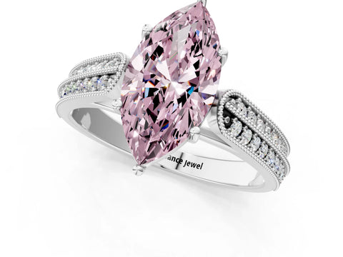 White gold Fancy Pink Marquise Cut Cut Pave Split Shank Engagement Ring with Four-Prong Setting_49