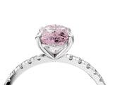 White gold Fancy Pink Marquise Cut Diamond Brilliant Solitaire Ring with Pavé Band and Four-Prong Setting_40