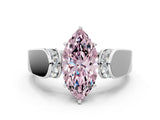 White gold Fancy Pink Marquise Cut Diamond Channel Set Solitaire Ring with Four-Prong Setting_39