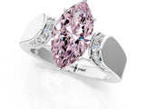 White gold Fancy Pink Marquise Cut Diamond Channel Set Solitaire Ring with Four-Prong Setting_40