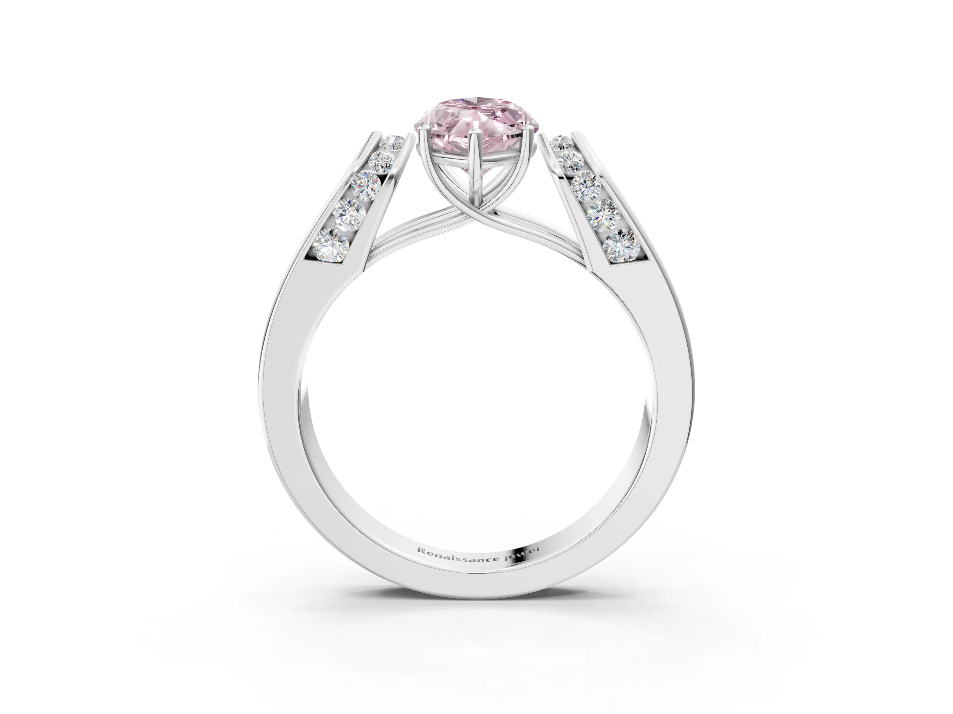 White gold Fancy Pink Marquise Cut Diamond Channel Set Solitaire Ring with Four-Prong Setting_52