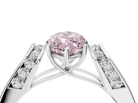 White gold Fancy Pink Marquise Cut Diamond Channel Set Solitaire Ring with Four-Prong Setting_53