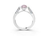 White gold Fancy Pink Marquise Cut Diamond Channel Set Solitaire Ring with Four-Prong Setting_59