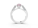 White gold Fancy Pink Marquise Cut Diamond Channel Set Solitaire Ring with Four-Prong Setting_65