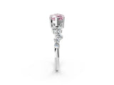 White gold Fancy Pink Marquise Cut Diamond Cluster Pavé Band with Four-Prong Setting_14