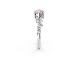White gold Fancy Pink Marquise Cut Diamond Cluster Pavé Band with Four-Prong Setting_5