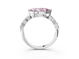 White gold Fancy Pink Marquise Cut Diamond Cluster Pavé Band with Four-Prong Setting_6