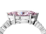White gold Fancy Pink Marquise Cut Diamond Cluster Pavé Band with Four-Prong Setting_7