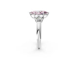 White gold Fancy Pink Marquise  Cut Diamond Cluster Ring with Round Accent Stones and Prong Setting on a Classic Band_51