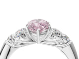 White gold Fancy Pink Marquise  Cut Diamond Cluster Ring with Round Accent Stones and Prong Setting on a Classic Band_53