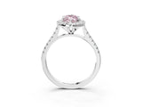 White gold Fancy Pink Marquise Cut Diamond Cushion Halo Ring with Pavé Band_15
