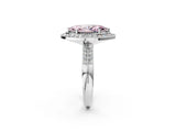 White gold Fancy Pink Marquise Cut Diamond Double Halo Ring with Split Shank and Four-Prong Setting_2