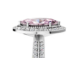 White gold Fancy Pink Marquise Cut Diamond Double Halo Ring with Split Shank and Four-Prong Setting_5