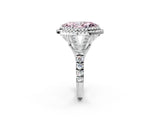White gold Fancy Pink Marquise Cut Diamond Double Halo Ring with Split Shank and Prong Setting_29