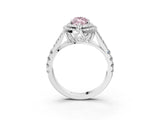 White gold Fancy Pink Marquise Cut Diamond Double Halo Ring with Split Shank and Prong Setting_30