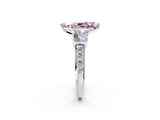 White gold Fancy Pink Marquise Cut Diamond Engagement Ring with Baguette Side Stones and Channel Set Band_34