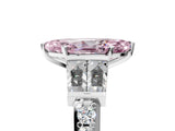 White gold Fancy Pink Marquise Cut Diamond Engagement Ring with Baguette Side Stones and Channel Set Band_37
