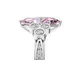 White gold Fancy Pink Marquise  Cut Diamond Engagement Ring with Bezel Set Round Side Stones and Prong Setting_57