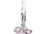 White gold Fancy Pink Marquise Cut Diamond Engagement Ring with Side Stone Accents and Four-Prong Setting