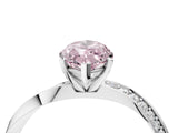 White gold Fancy Pink Marquise Cut Diamond Engagement Ring with Side Stone Accents and Four-Prong Setting_16