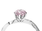 White gold Fancy Pink Marquise Cut Diamond Engagement Ring with Side Stone Accents and Four-Prong Setting_28