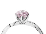 White gold Fancy Pink Marquise Cut Diamond Engagement Ring with Side Stone Accents and Four-Prong Setting_4
