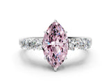 White gold Fancy Pink Marquise  Cut Diamond Five-Stone Prong Set White Gold Ring_32