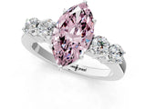 White gold Fancy Pink Marquise  Cut Diamond Five-Stone Prong Set White Gold Ring_33