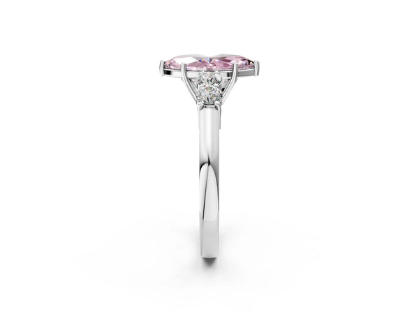 White gold Fancy Pink Marquise  Cut Diamond Five-Stone Prong Set White Gold Ring