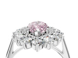 White gold Fancy Pink Marquise Cut Diamond Floral Double Halo Engagement Ring with Prong Setting_102