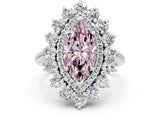 White gold Fancy Pink Marquise Cut Diamond Floral Double Halo Engagement Ring with Prong Setting_120