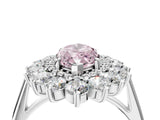 White gold Fancy Pink Marquise Cut Diamond Floral Double Halo Engagement Ring with Prong Setting_42