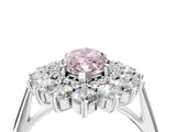White gold Fancy Pink Marquise Cut Diamond Floral Double Halo Engagement Ring with Prong Setting_66