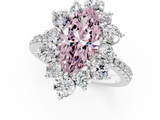 White gold Fancy Pink Marquise  Cut Diamond Floral Halo Pave Band with Prong Setting_38