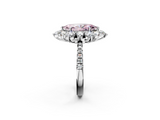 White gold Fancy Pink Marquise  Cut Diamond Floral Halo Pave Band with Prong Setting_39
