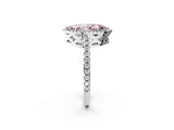 White gold Fancy Pink Marquise Cut Diamond Halo Engagement Ring with Pavé Band and Prong Setting_41