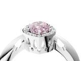 White gold Fancy Pink Marquise  Cut Diamond Halo Engagement Ring with Split Shank and Four-Prong Setting_94
