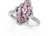 White gold Fancy Pink Marquise Cut Diamond Halo Pave Band with Four-Prong Setting_4