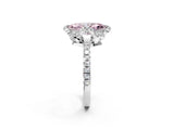White gold Fancy Pink Marquise Cut Diamond Halo Pave Band with Four-Prong Setting_5