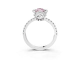 White gold Fancy Pink Marquise Cut Diamond Halo Pave Band with Four-Prong Setting_6