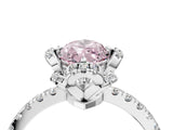 White gold Fancy Pink Marquise Cut Diamond Halo Pave Band with Four-Prong Setting_7