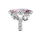 White gold Fancy Pink Marquise Cut Diamond Halo Pave Band with Four-Prong Setting_8