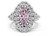 White gold Fancy Pink Marquise Cut Diamond Halo Ring with Pavé Band and Four-Prong Setting_53