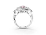 White gold Fancy Pink Marquise Cut Diamond Halo Ring with Pavé Band and Four-Prong Setting_56