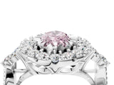 White gold Fancy Pink Marquise Cut Diamond Halo Ring with Pavé Band and Four-Prong Setting_57
